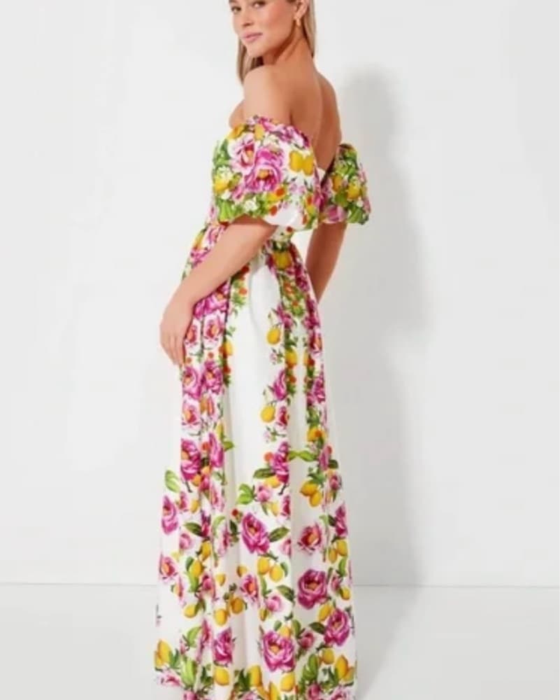 Vibrant Floral Off-the-Shoulder Maxi Dress - Image 4
