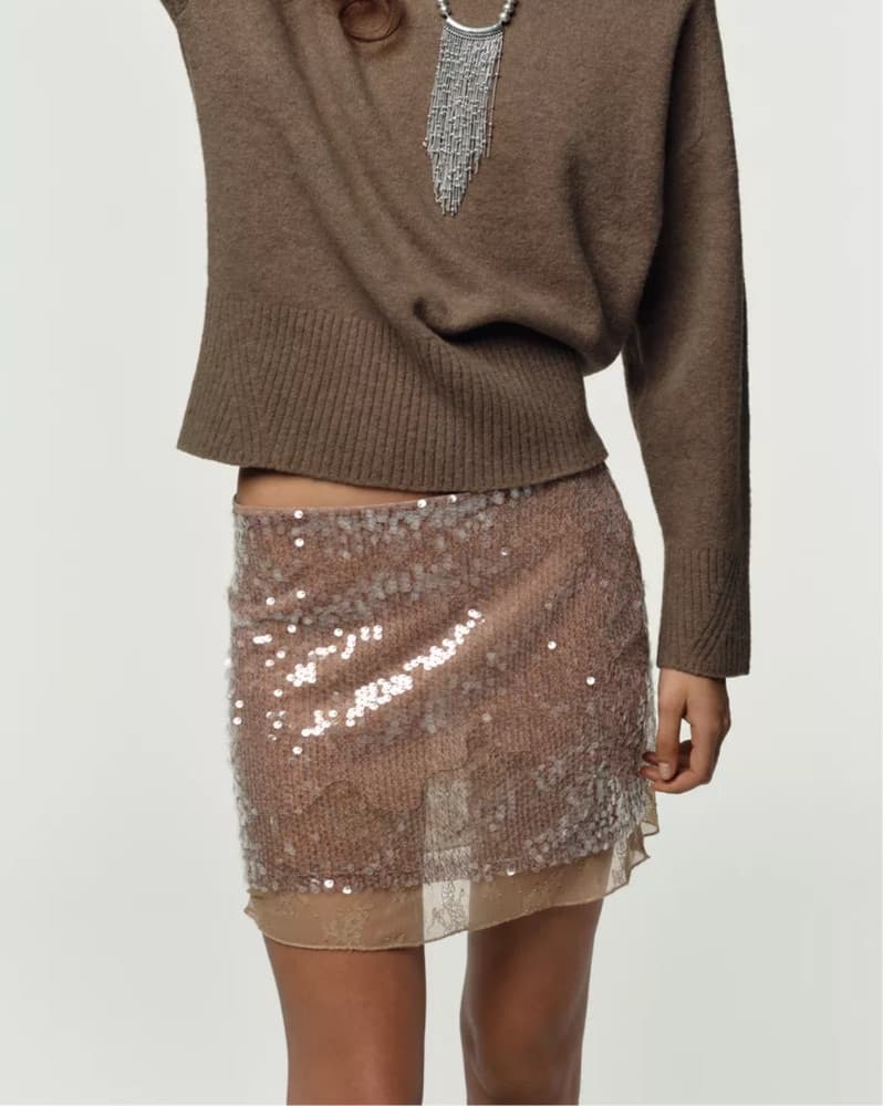 Sequin Mini Skirt - Image 3