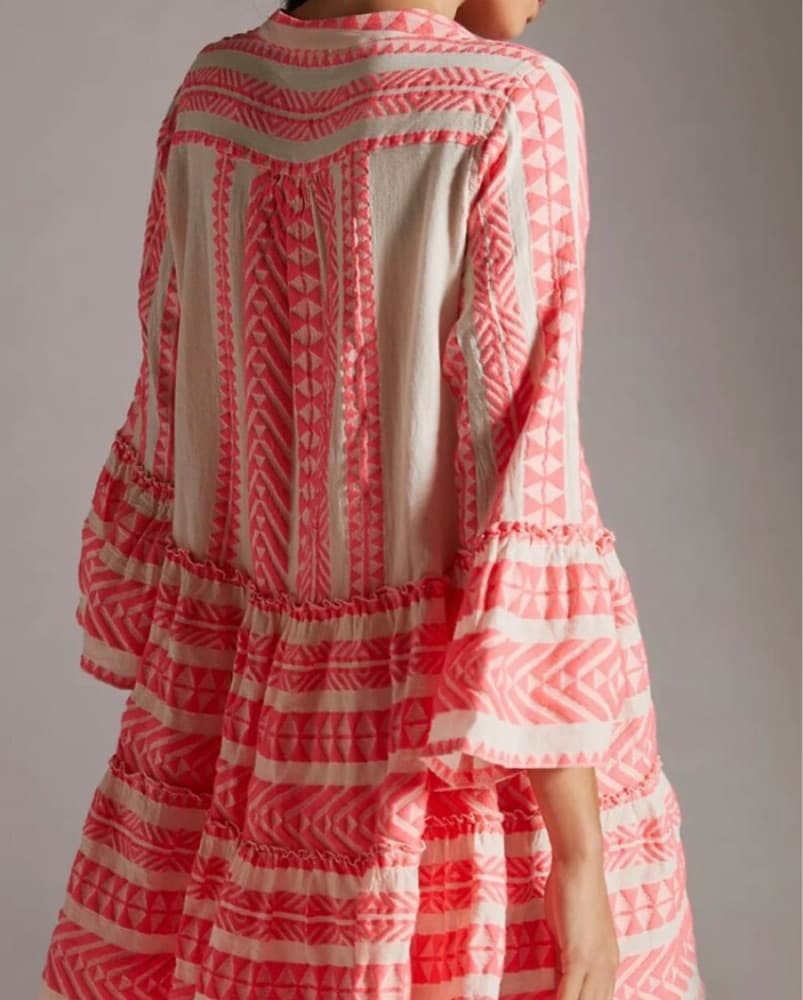 Vibrant Bohemian Ruffle Midi Dress - Image 2