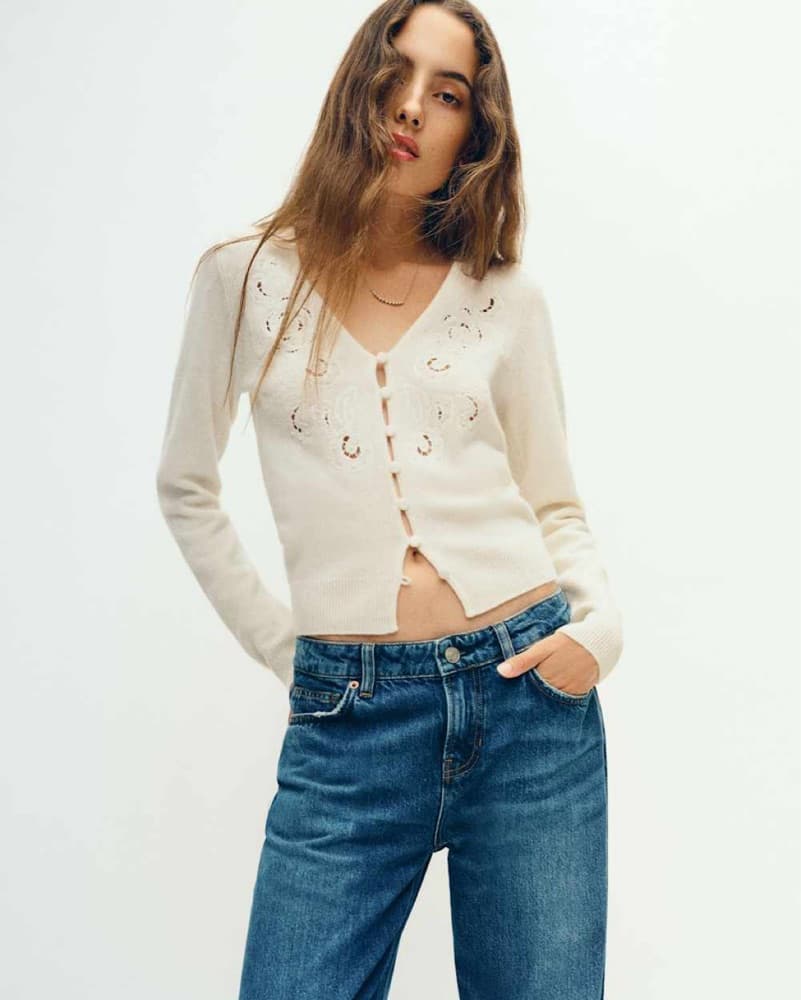 Reformation Wool Embroidered Cardigan - Image 1