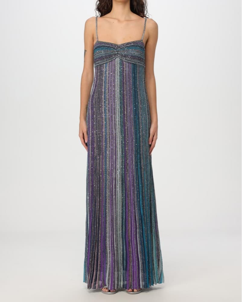Missoni Lamé Pleated Knit Maxi Dress - Image 2