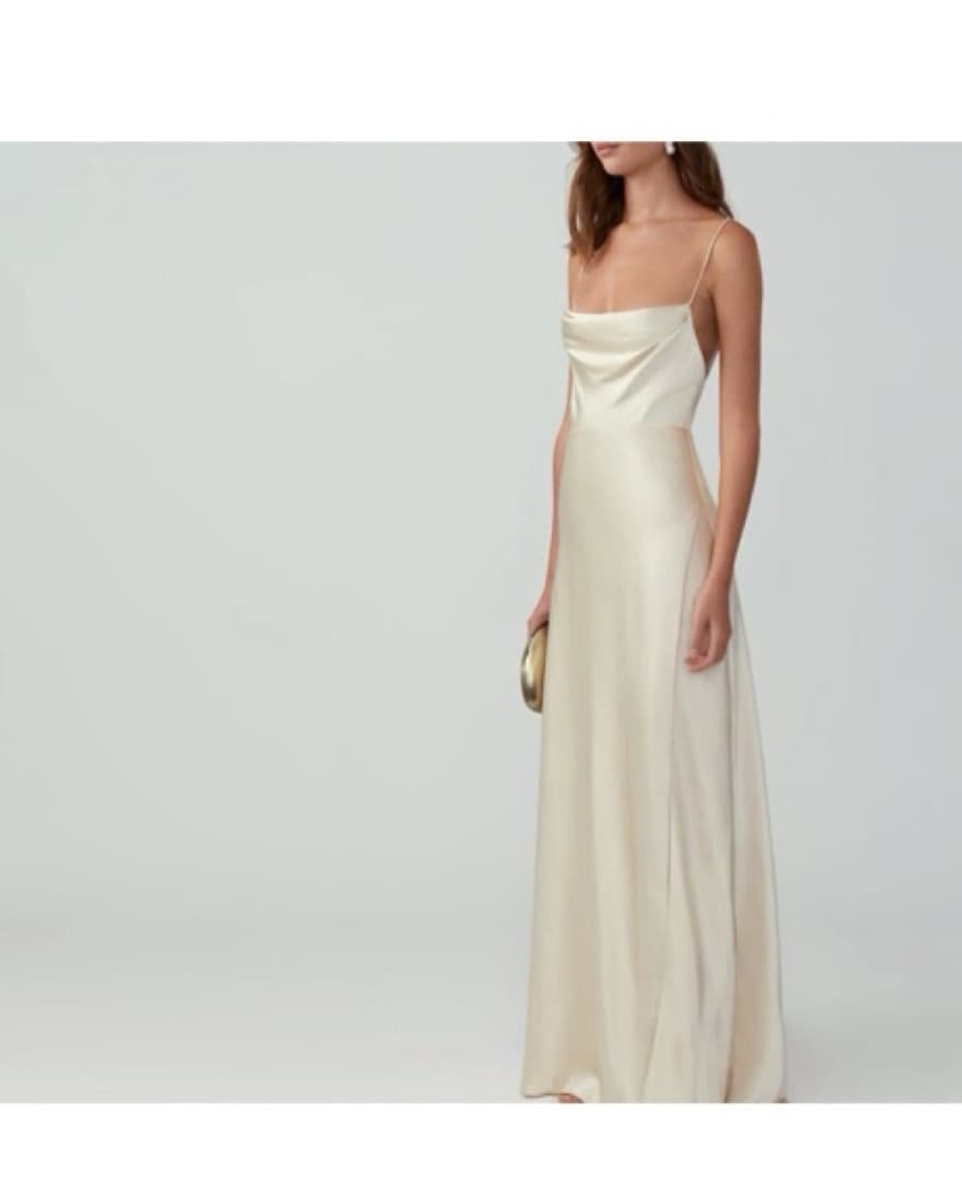 Fame and Partners Champagne Gown - Image 2
