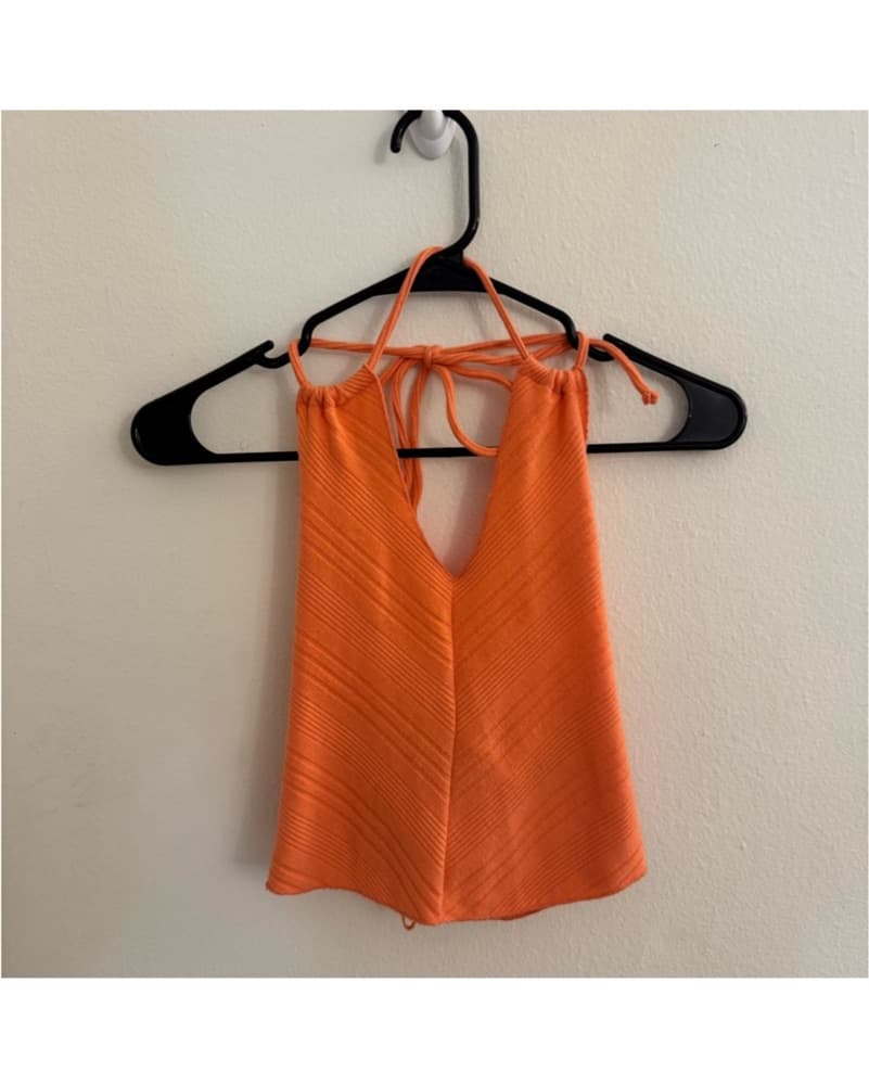 Vibrant Orange Halter Top - Image 4