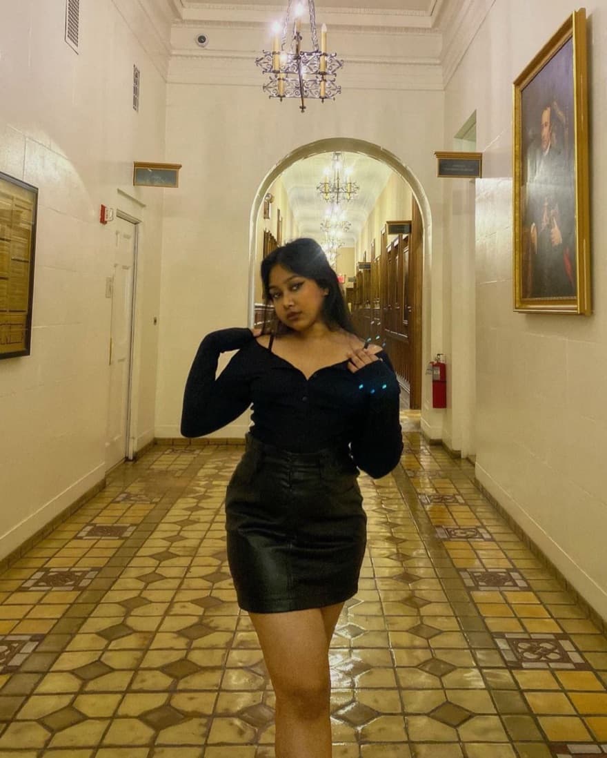 Black Leather Skirt - Image 2