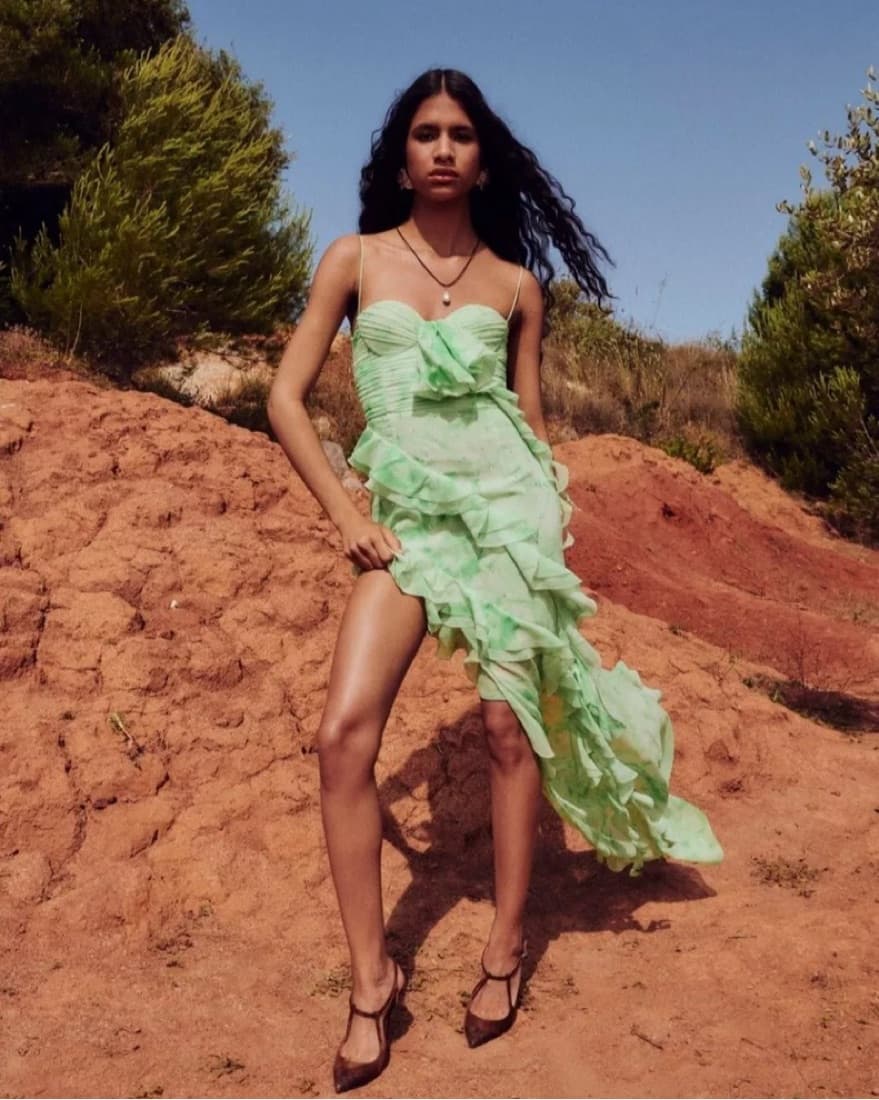 Alessandra Rich Strapless Dress - Green - Image 1