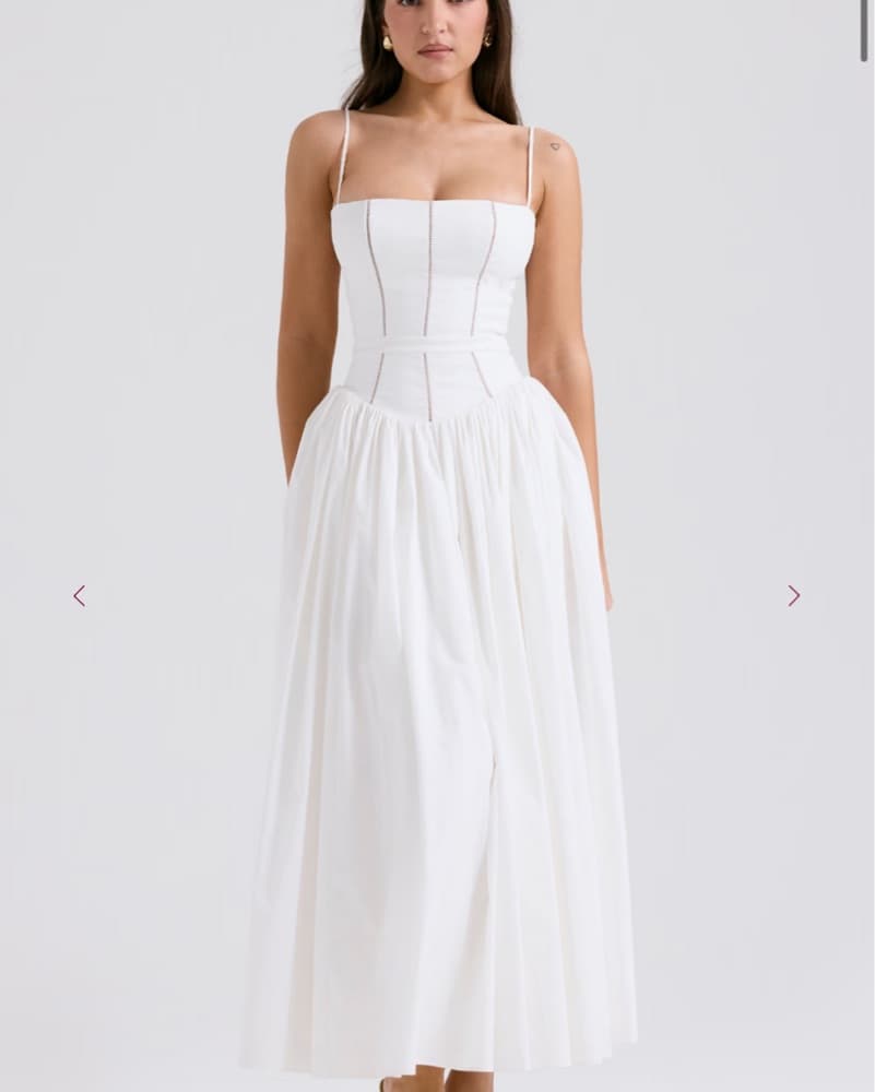 House Of CB: Ysabella White Cotton Maxi - Image 5