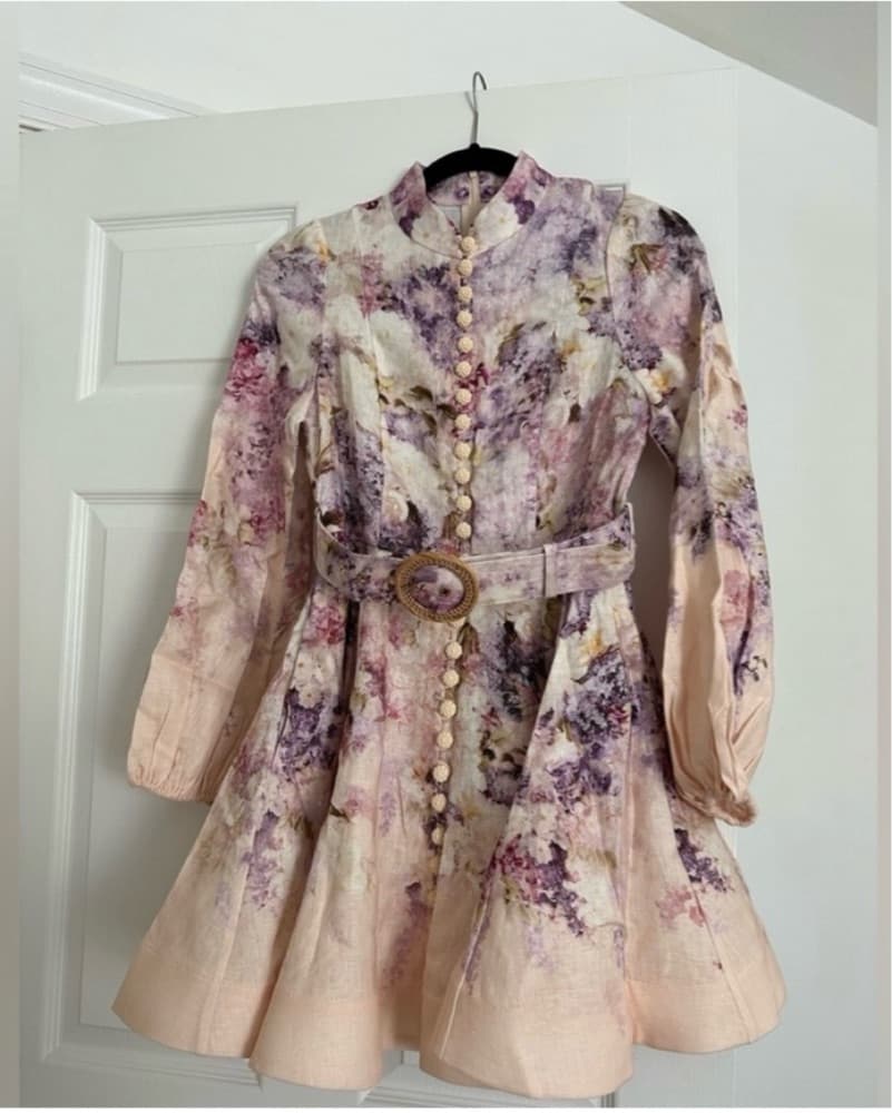   Zimmerman  Purple Floral Mini Dress - Image 4
