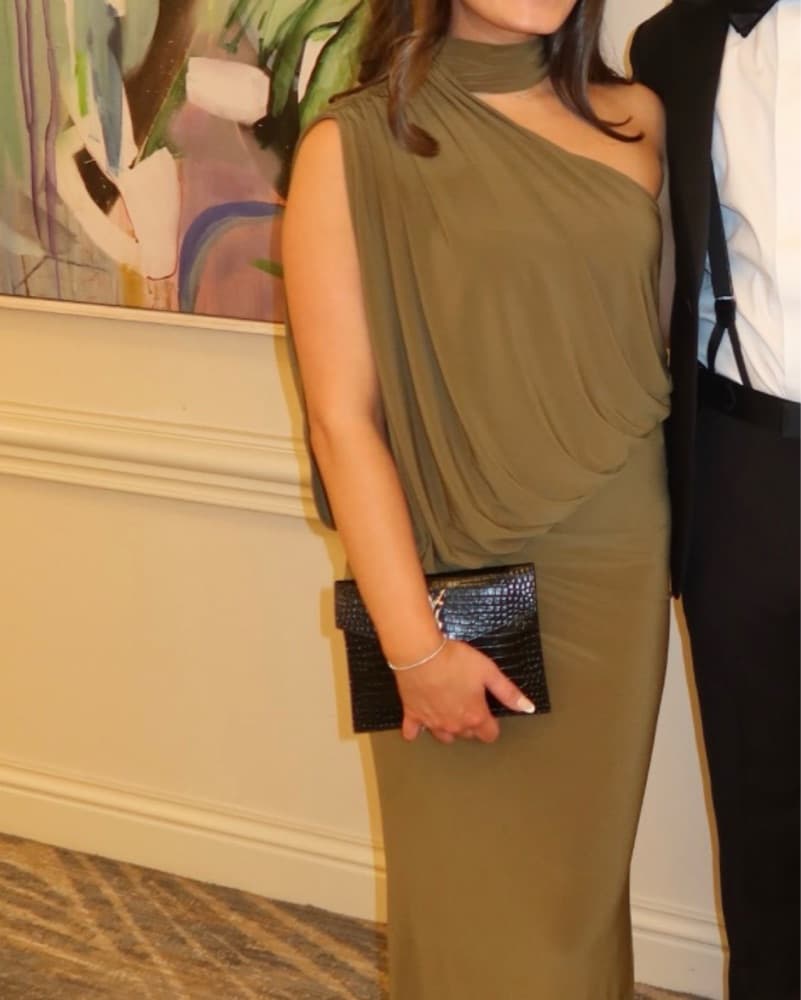One shoulder drape maxi Dress - Image 2
