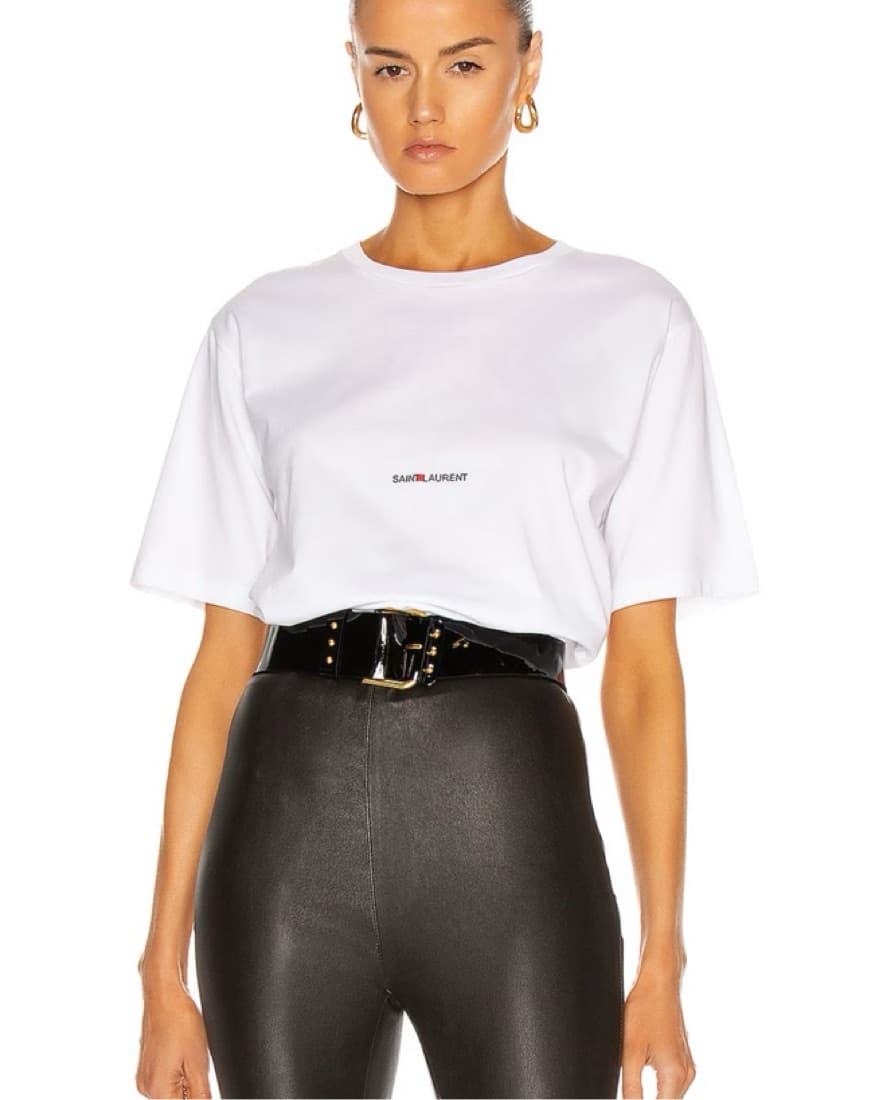 Saint Laurent Logo Print T-Shirt - Image 1