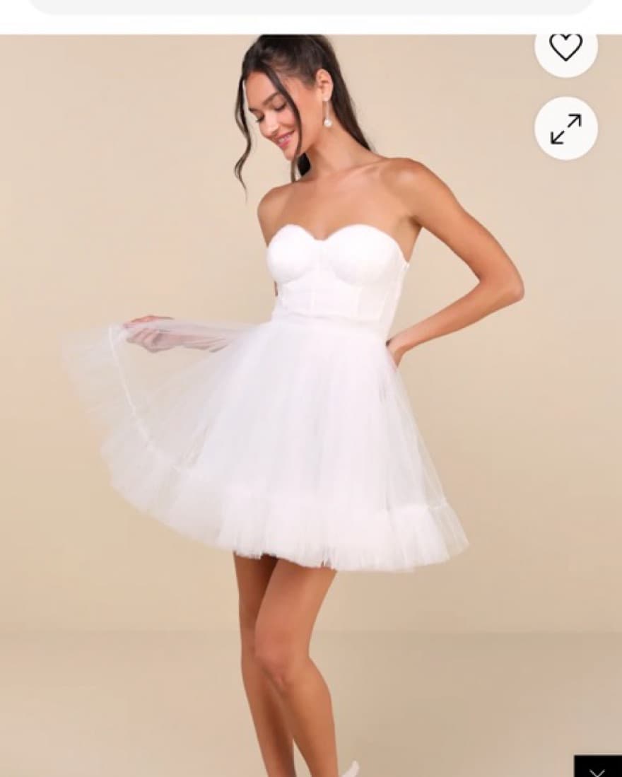 Elegant Strapless White Party Dress - Image 1