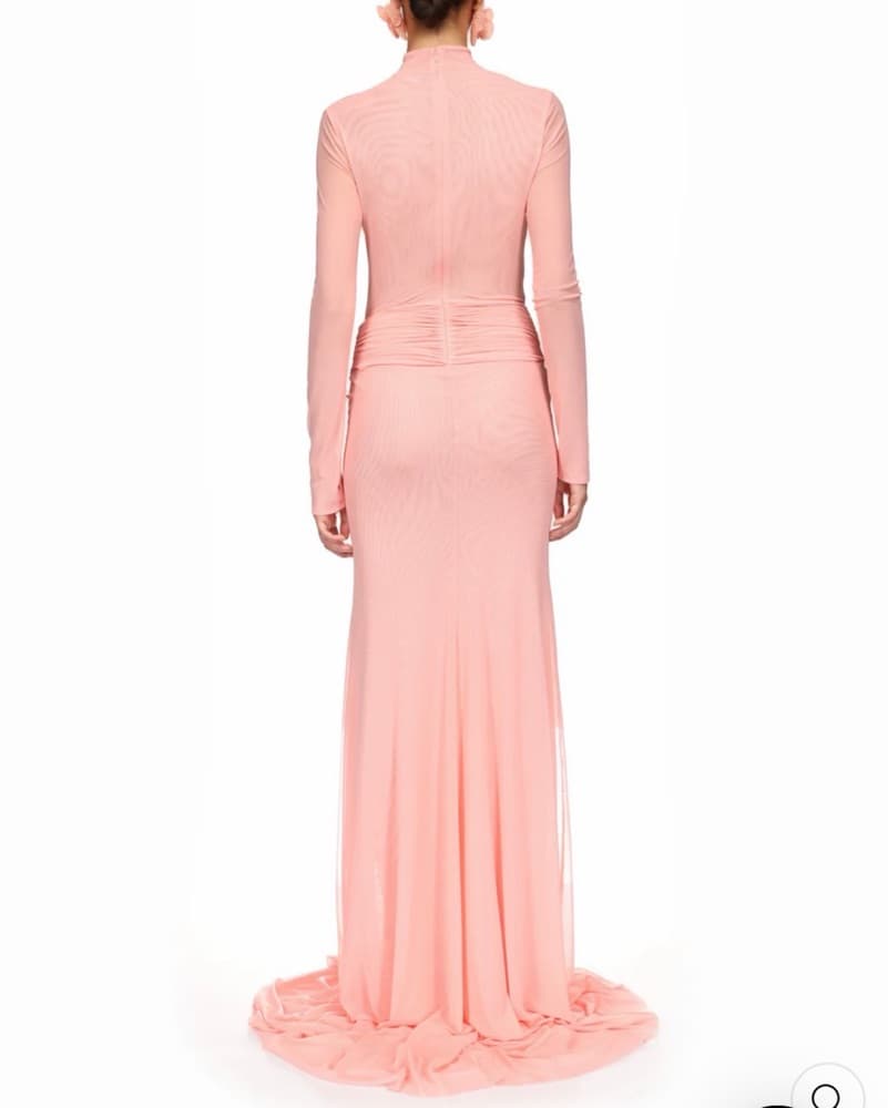 David Koma Plunge Gown In Peach - Image 5