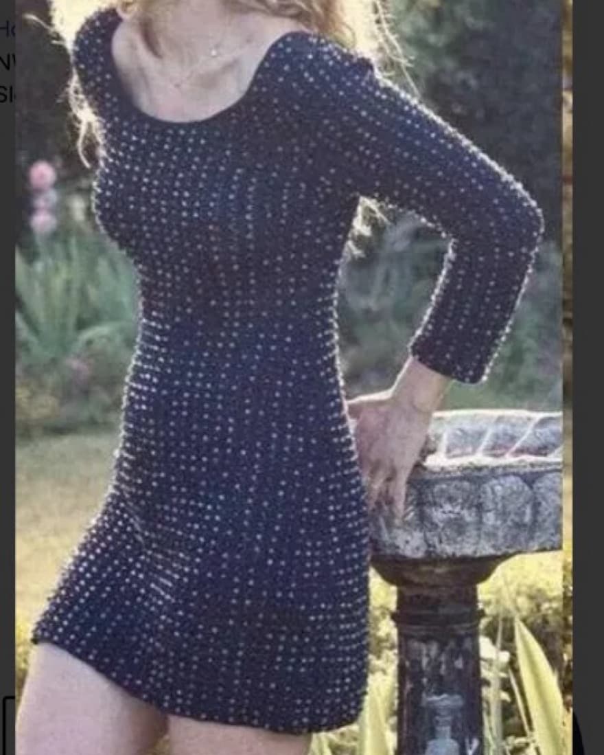 DOEN Solandis Navy Beaded Crochet Dress - Image 1