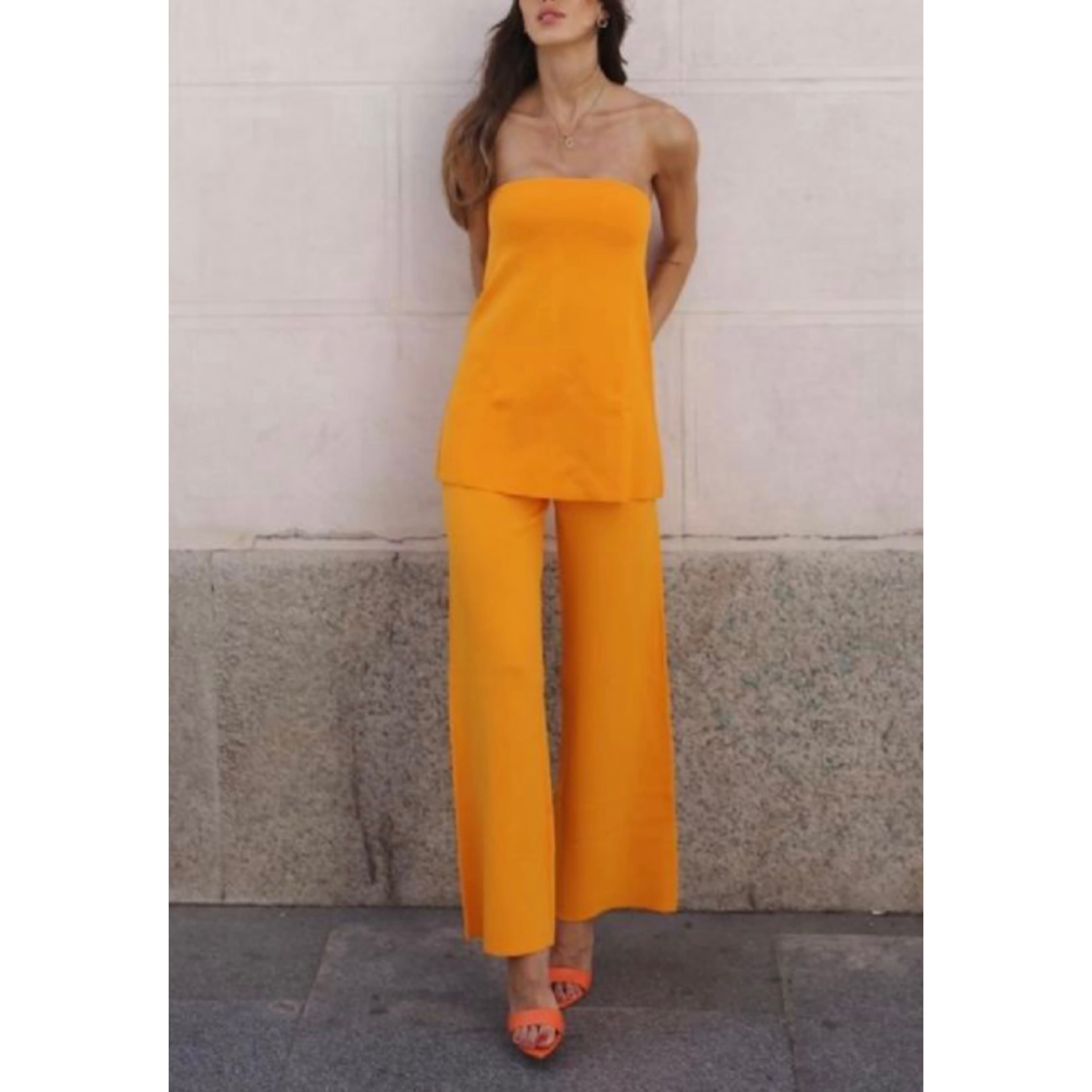Tangerine Knit Strapless Set - Image 2
