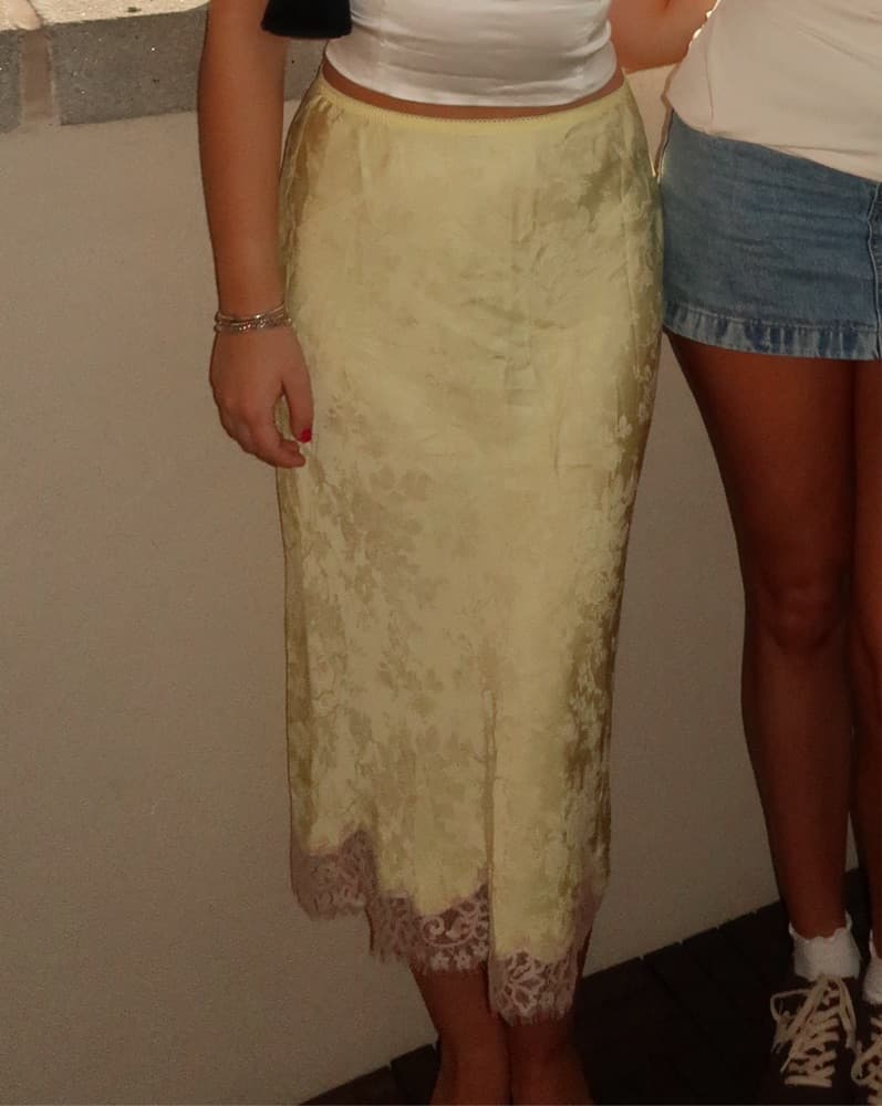 Yellow Rumored Lady Lace Satin Skirt  - Image 6