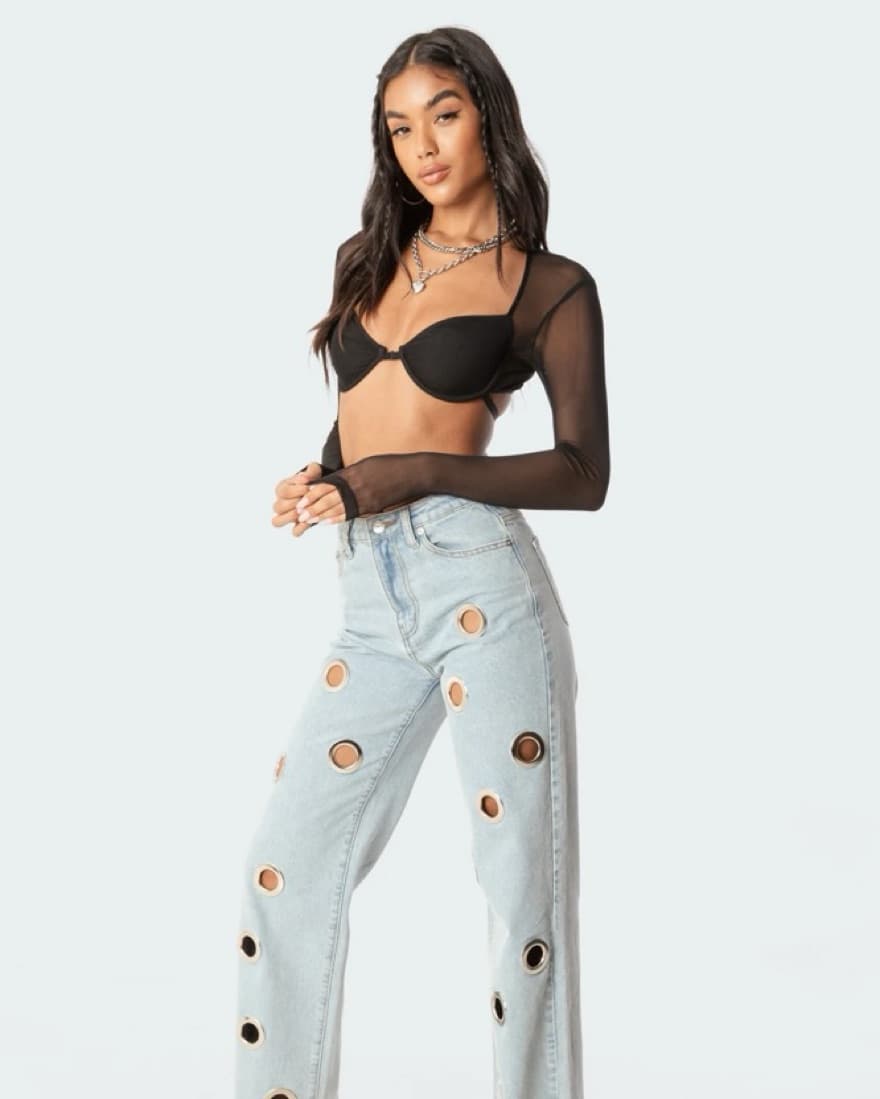 Lin Mesh Bra Top - Image 4