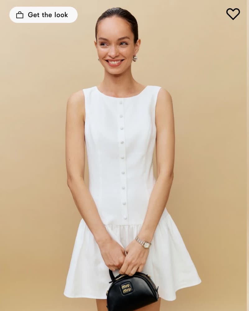Reformation Keoni Dress Dupe In White - Image 5