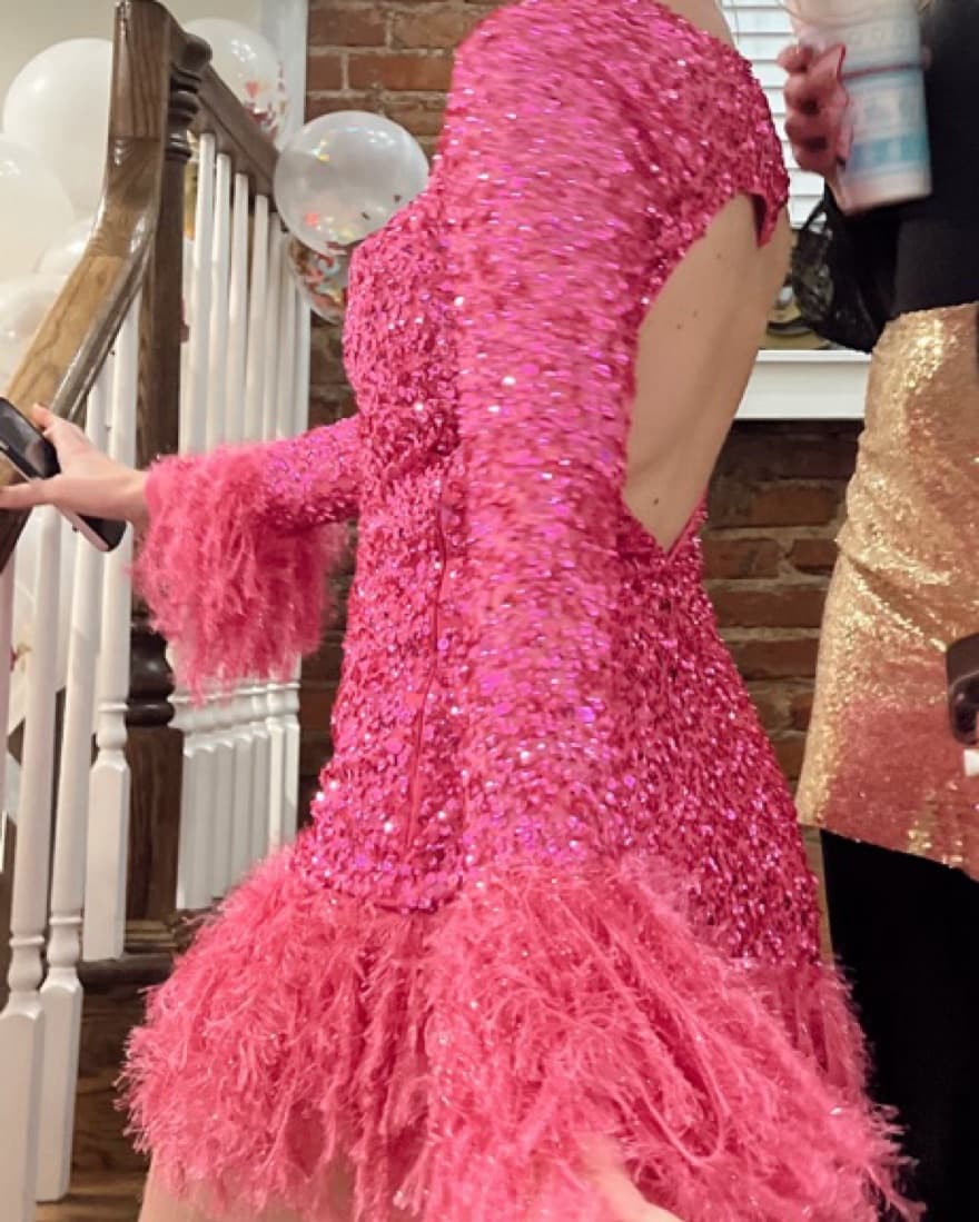 ASOS Pink Sequin Heart Dress - Image 5