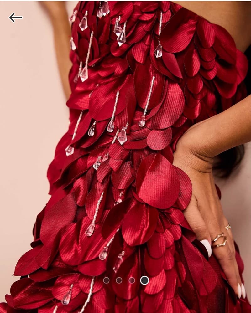 ASOS LUXE 3D Rose Droplet Mini Dress 4 - Image 3
