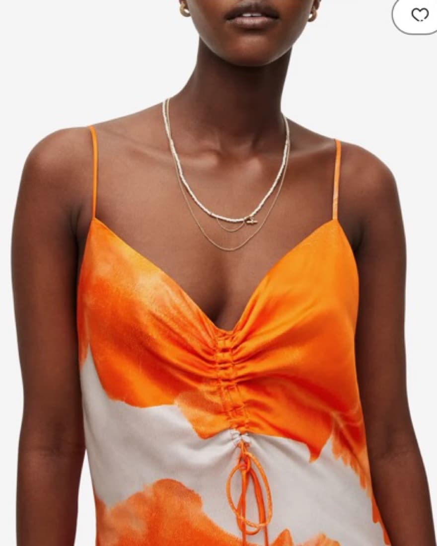 AllSaints Orange Tie-Dye Dress - Image 4