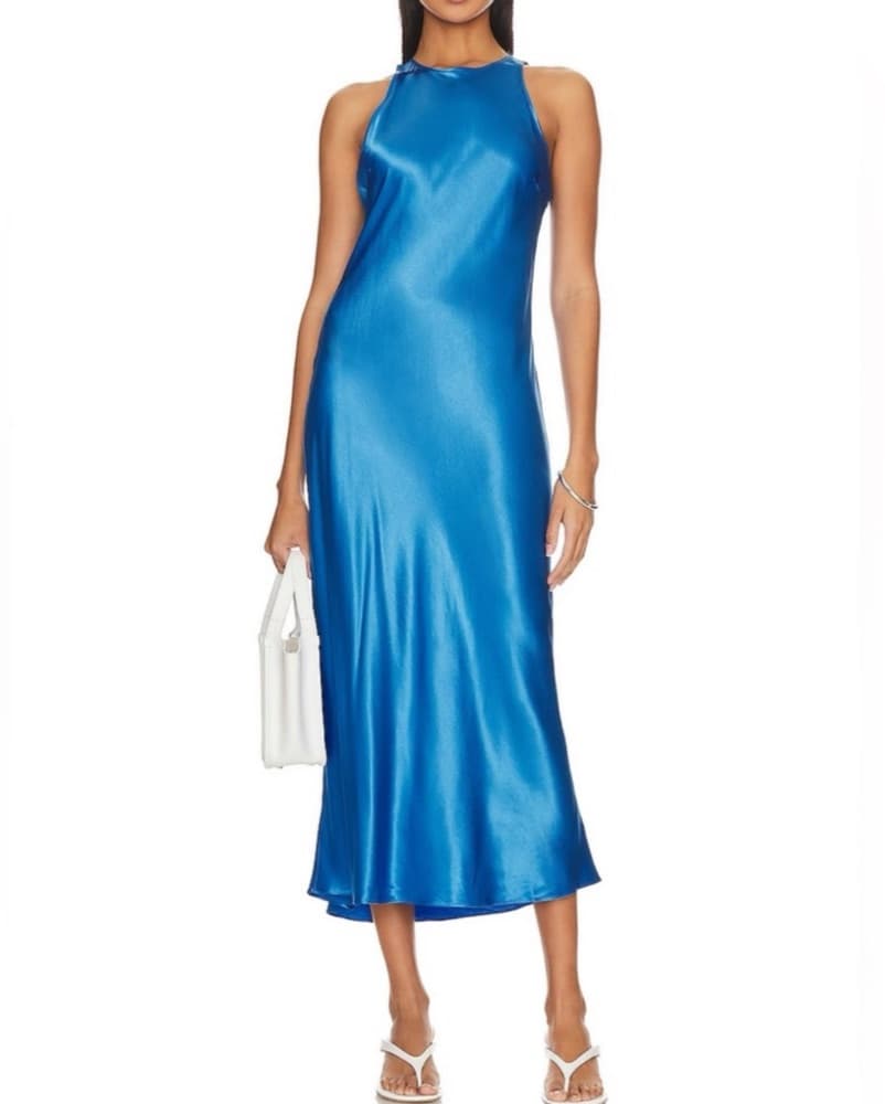 Rails Solene Silk Midi Dress Cobalt - Image 2