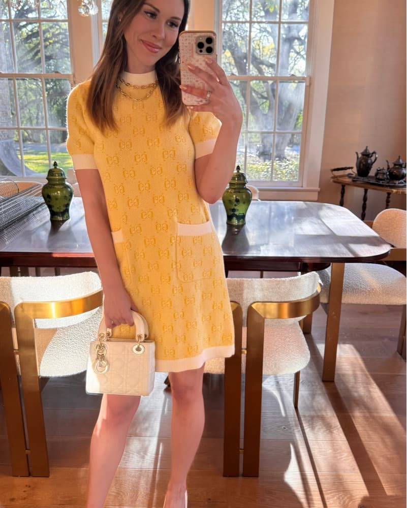 Chic Gucci Printed Yellow Sweater Dress - Image 1
