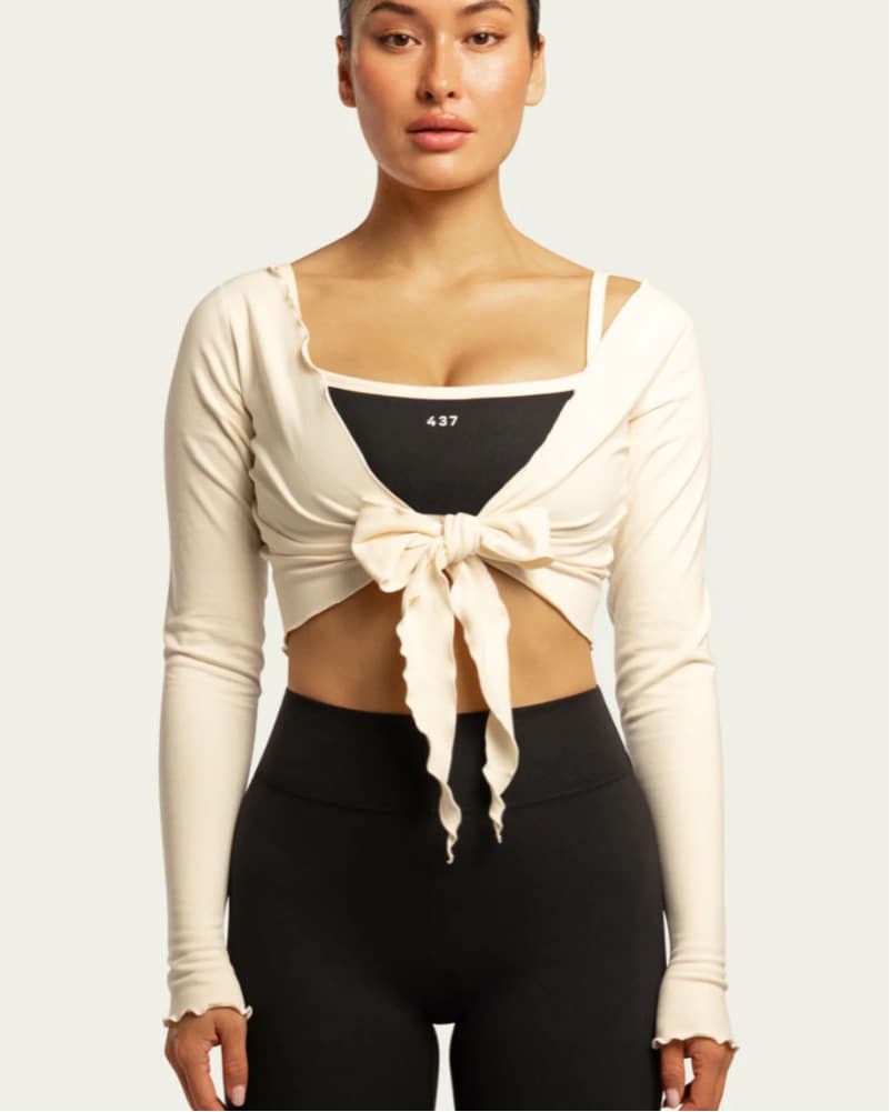 437 Workout Set In Parfait & Wrap Top - Image 5