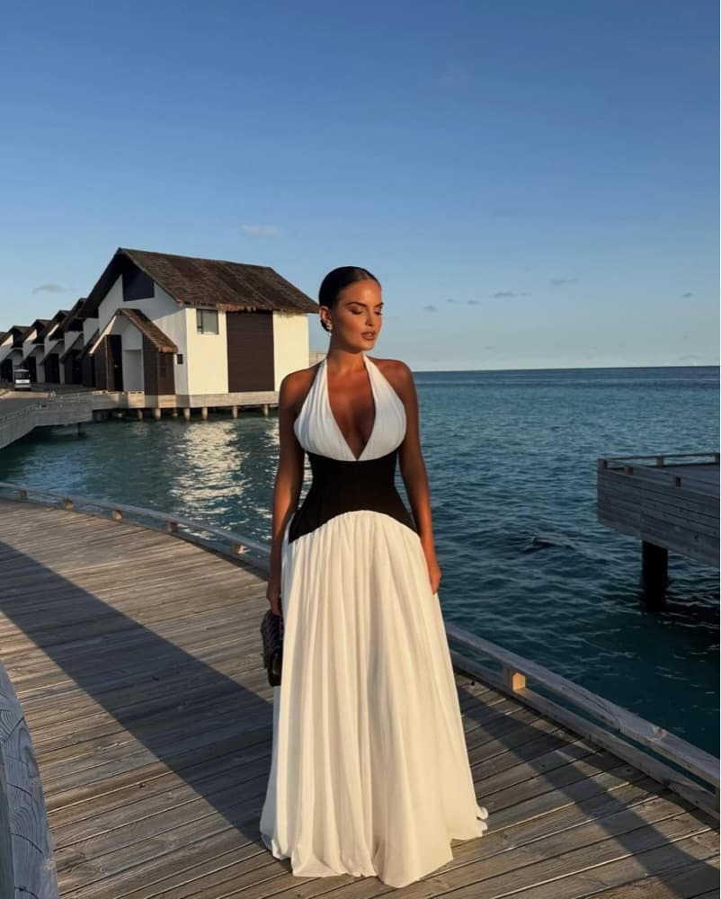 Harlow Contrast Maxi Dress - Image 1