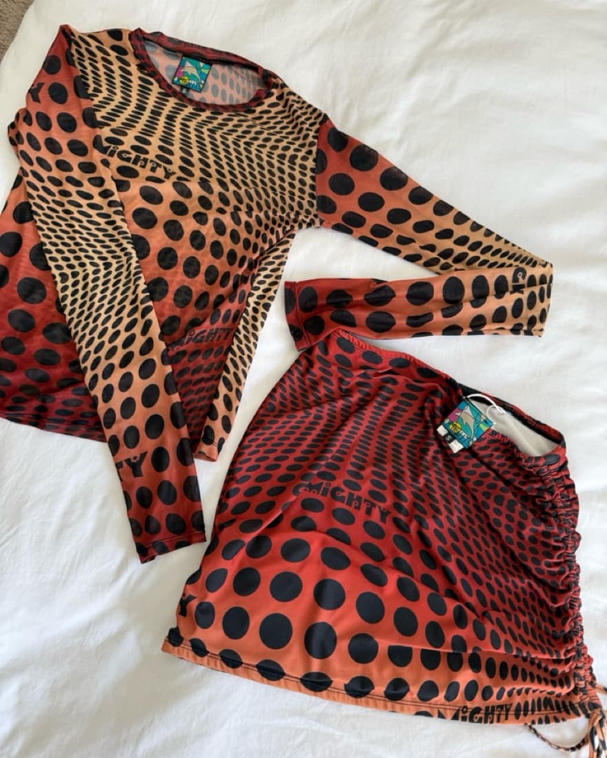 OMIGHTY Illusion Skirt Set - Orange Dot - Image 3