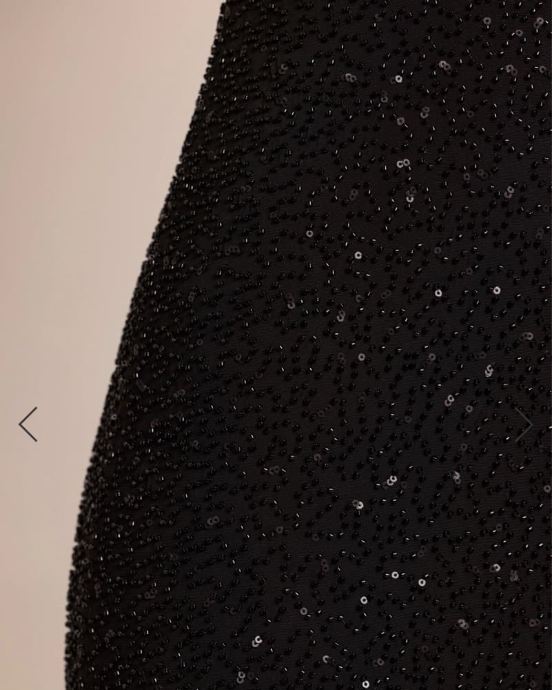 Black Mini Dress with Sequins - Image 3