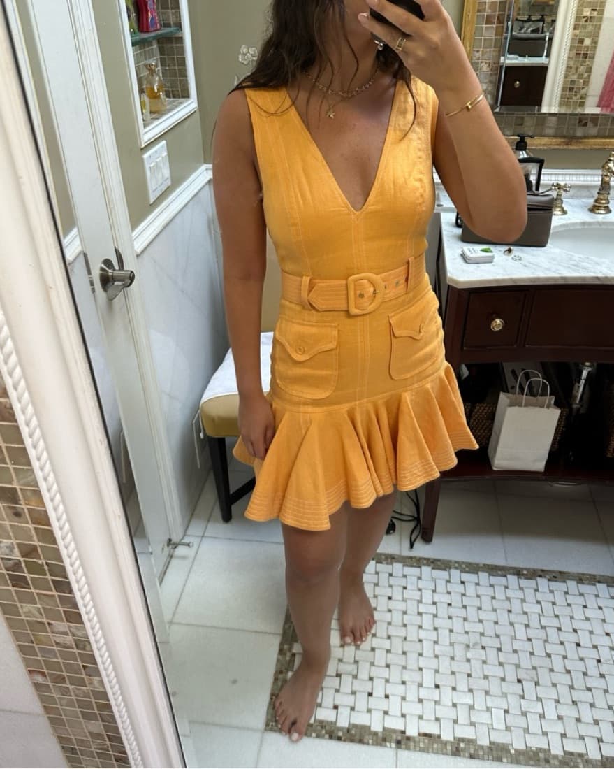 Zimmermann Sz 1 Mango Mini Belted Dress - Image 5