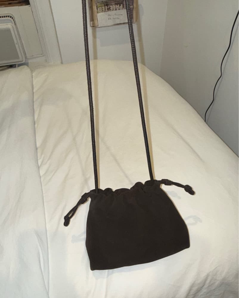 COS Mini Cavatelli Suede Bag Espresso - Image 6