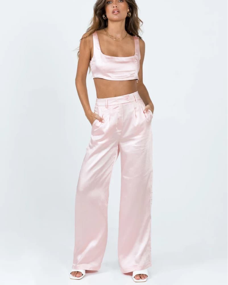 Dusty Pink Satin Set - Image 1