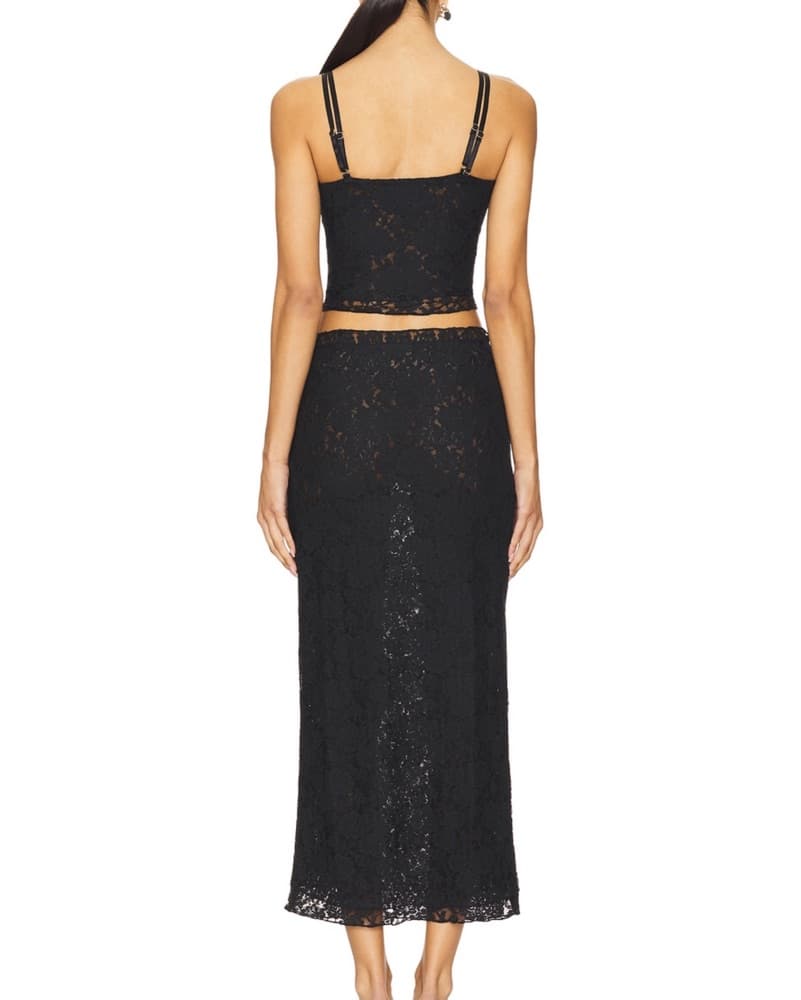 Revolve Black Lace Skirt Set - Image 3