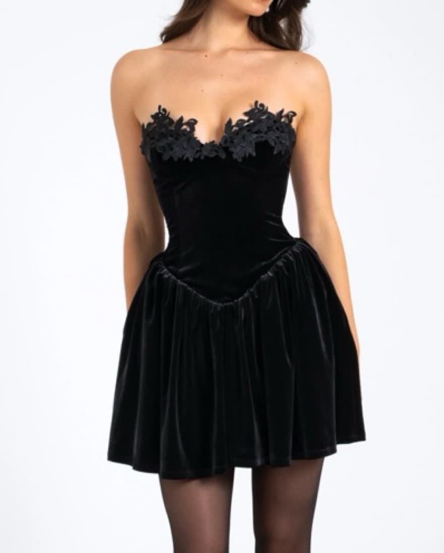 Miss Circle Velvet Dress - Image 1