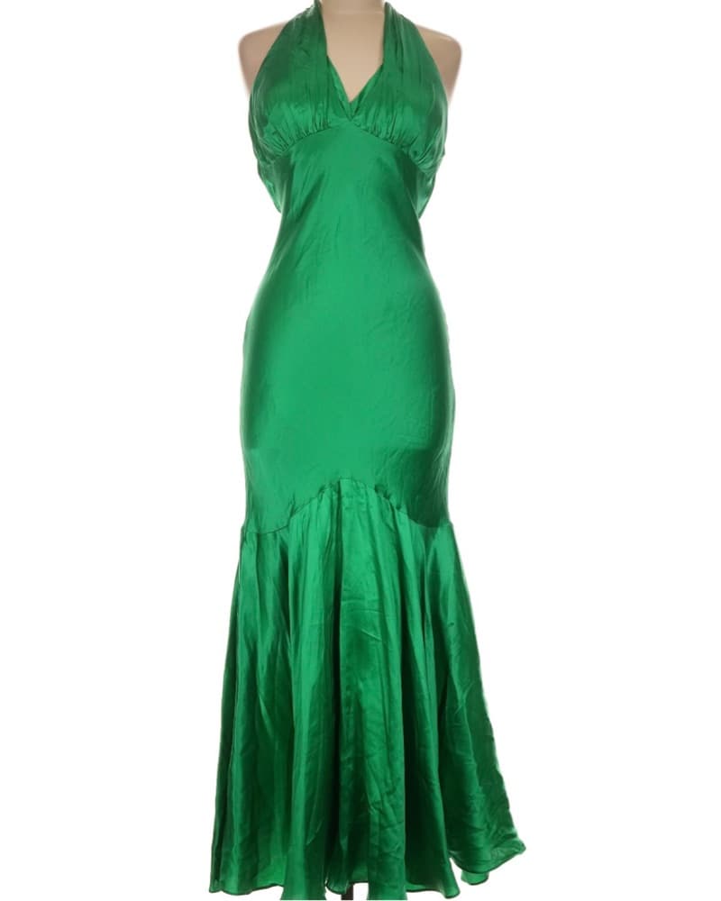 Vintage Silk Cache Halter Dress Size 8 - Image 1
