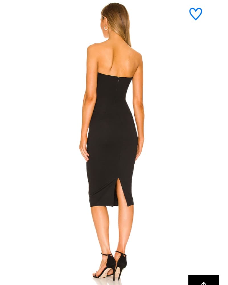 superdown Strapless Black Midi Dress - Image 2