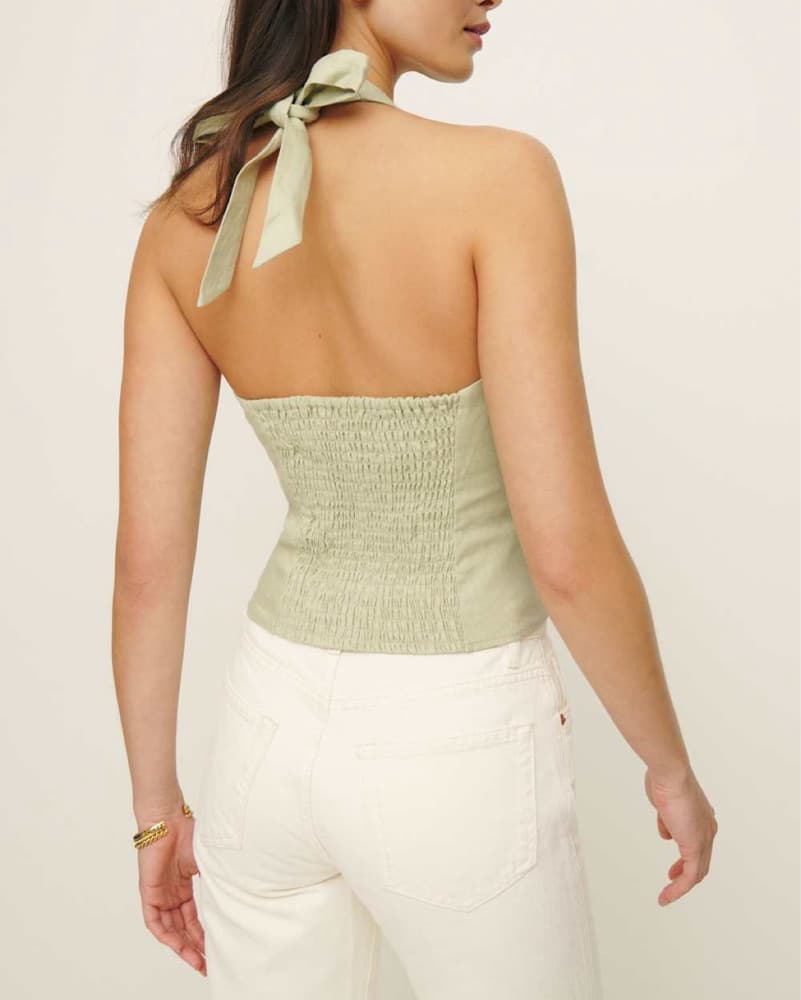 Reformation Linen top Light green - Image 2