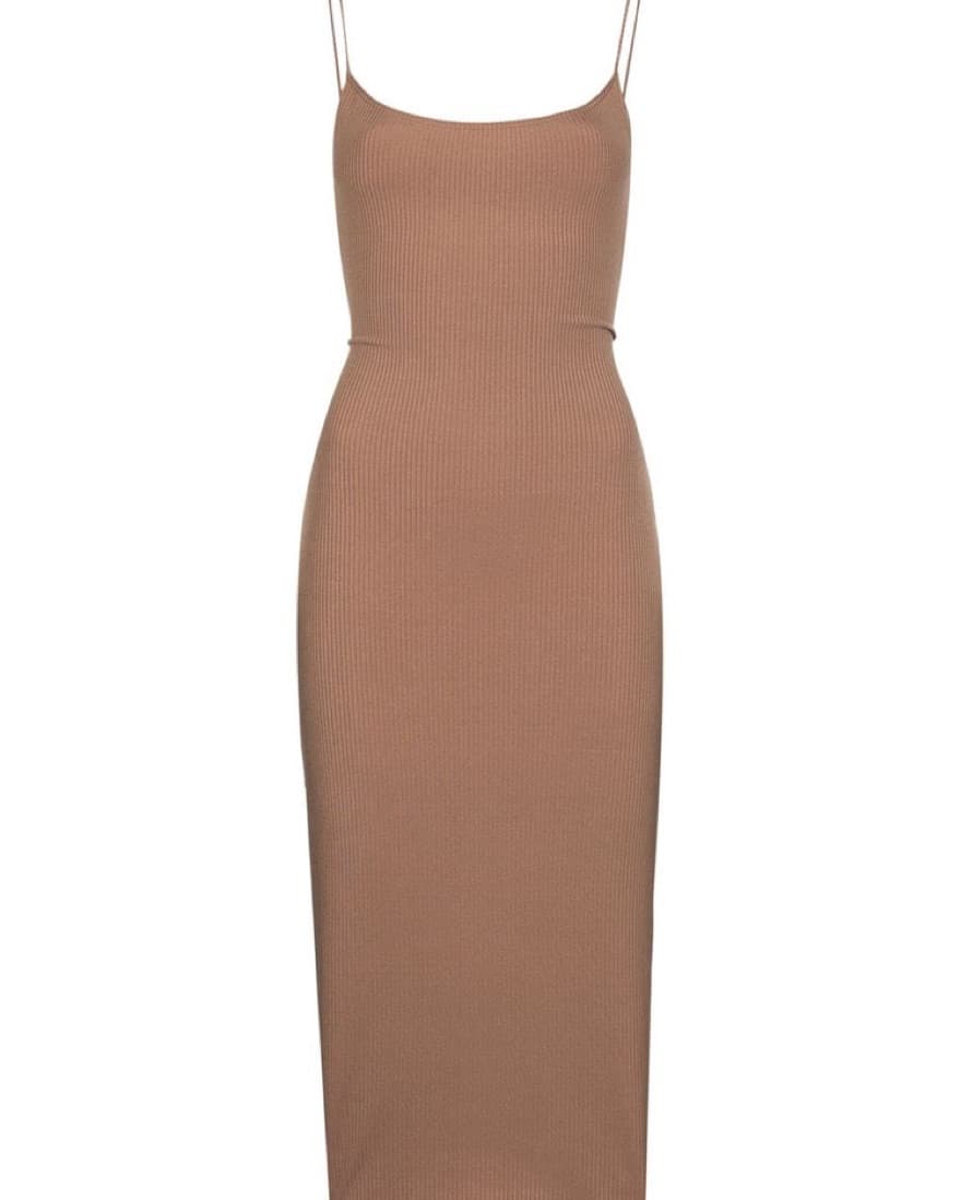 Reformation Brown Ribbed Knit Dress - Image 4