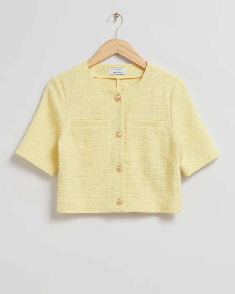 & other stories pastel yellow tweed set - Image 4