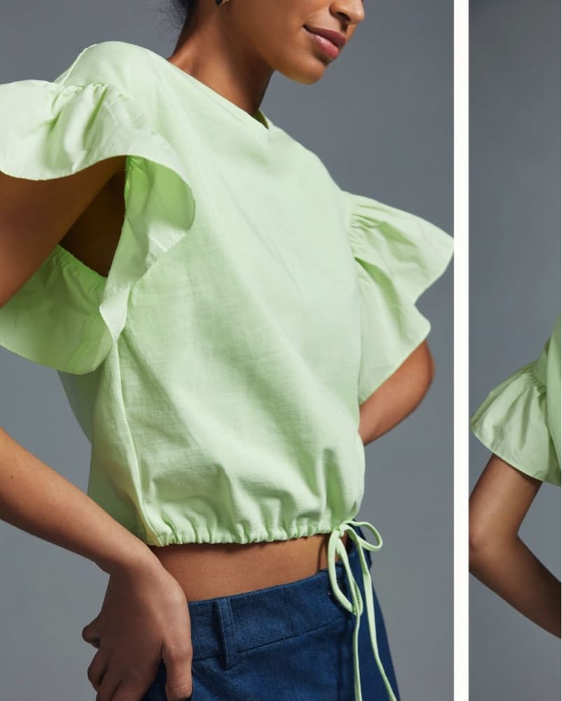 English Factory Green Ruffle Top - Image 3