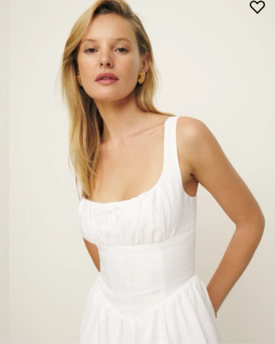 Reformation Daria Linen Dress Size 2 - Image 3