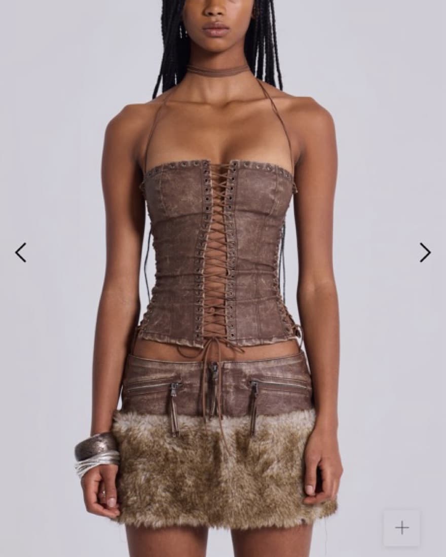 Jaded Ldn Odile Brown Faux Suede Set  - Image 3
