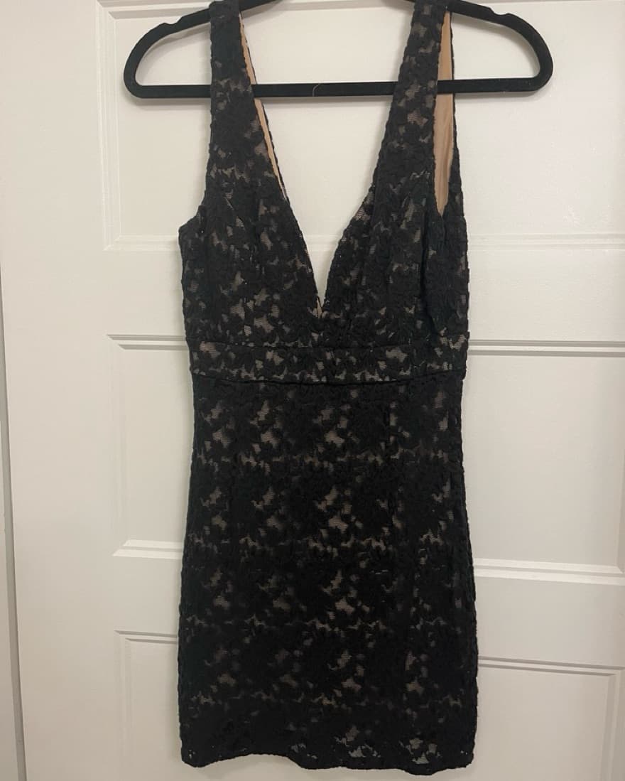 Boutique Black Lace Mini Dress  - Image 1
