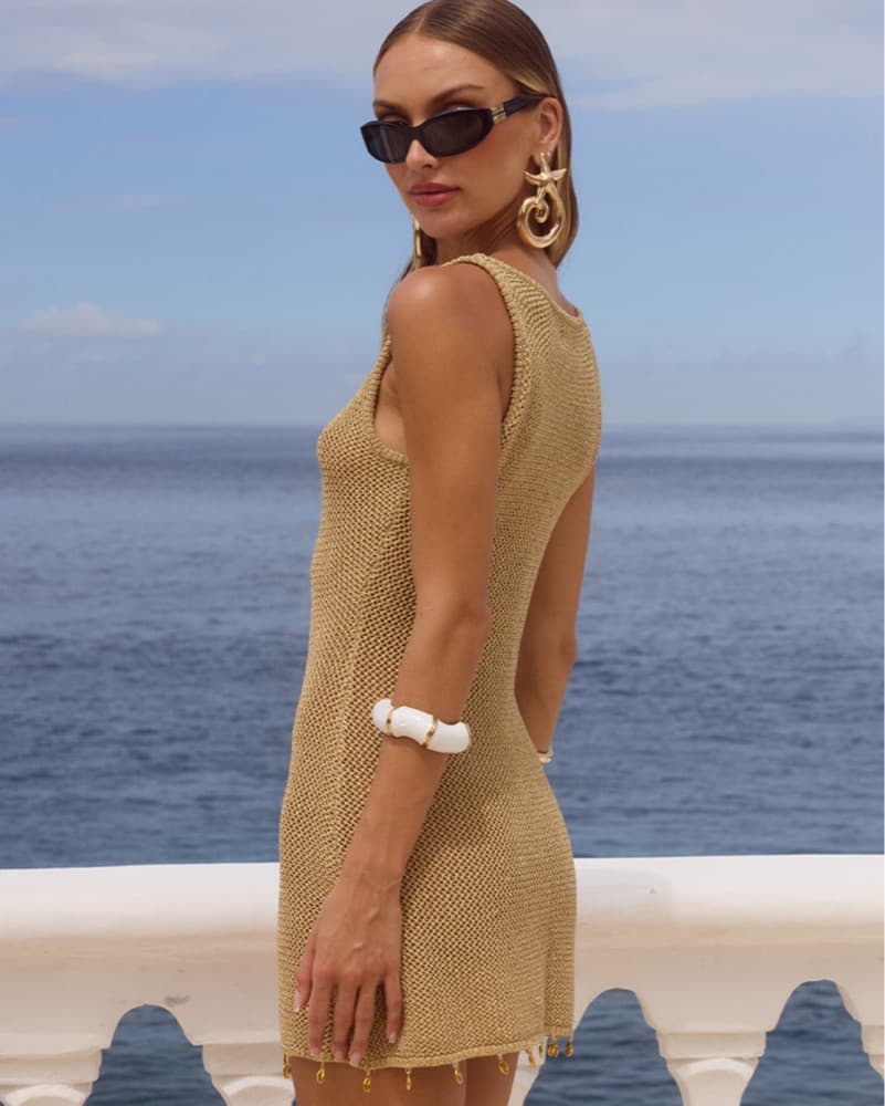 Aryia Mini Dress Gold - Image 2