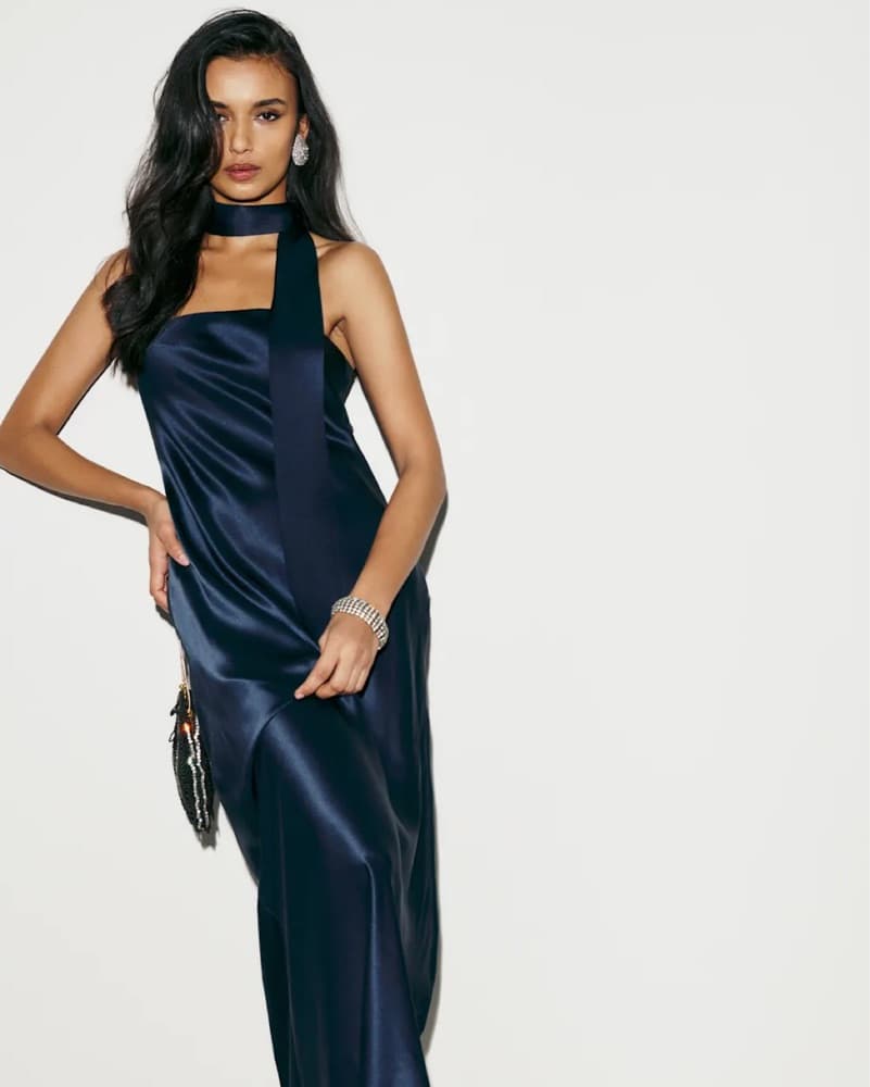 Reformation Silk Dress w scarf - Image 2