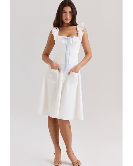 House Of Cb Mathilde Lace Trim Midi - Image 5