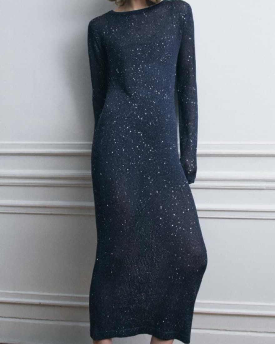 Sparkling Navy Maxi Dress - Image 3