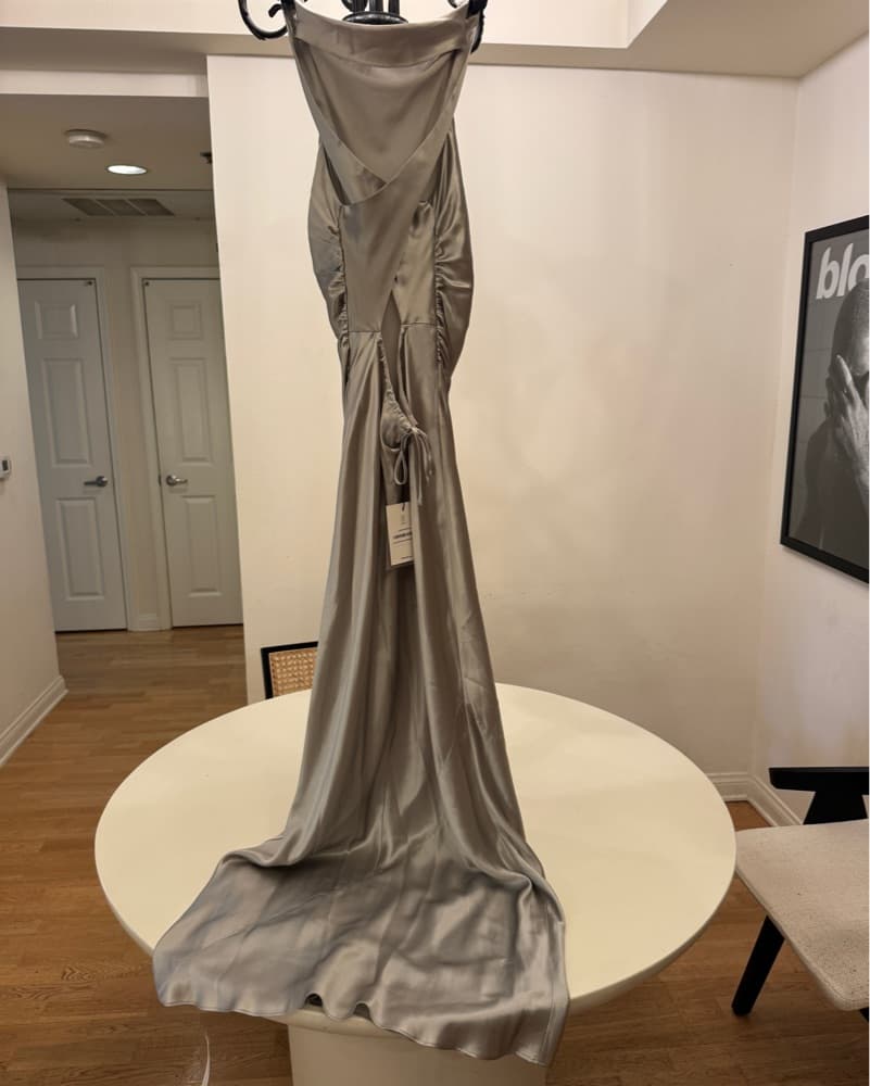 NWT Reformation Silver Anaiis Silk Dress - Image 4
