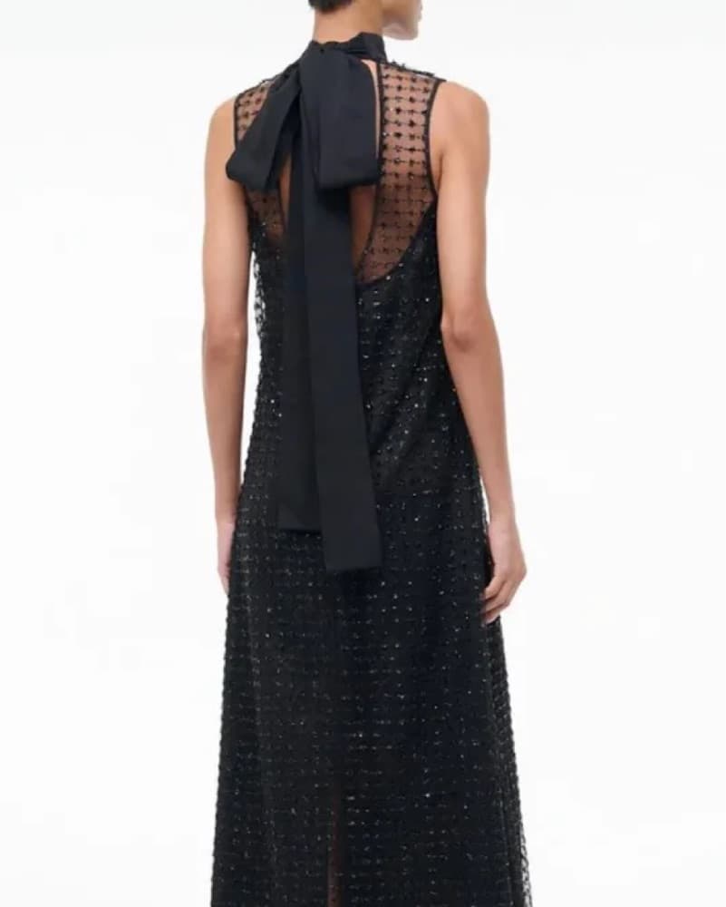 Black Sparkly Staud Albee Dress - Image 1