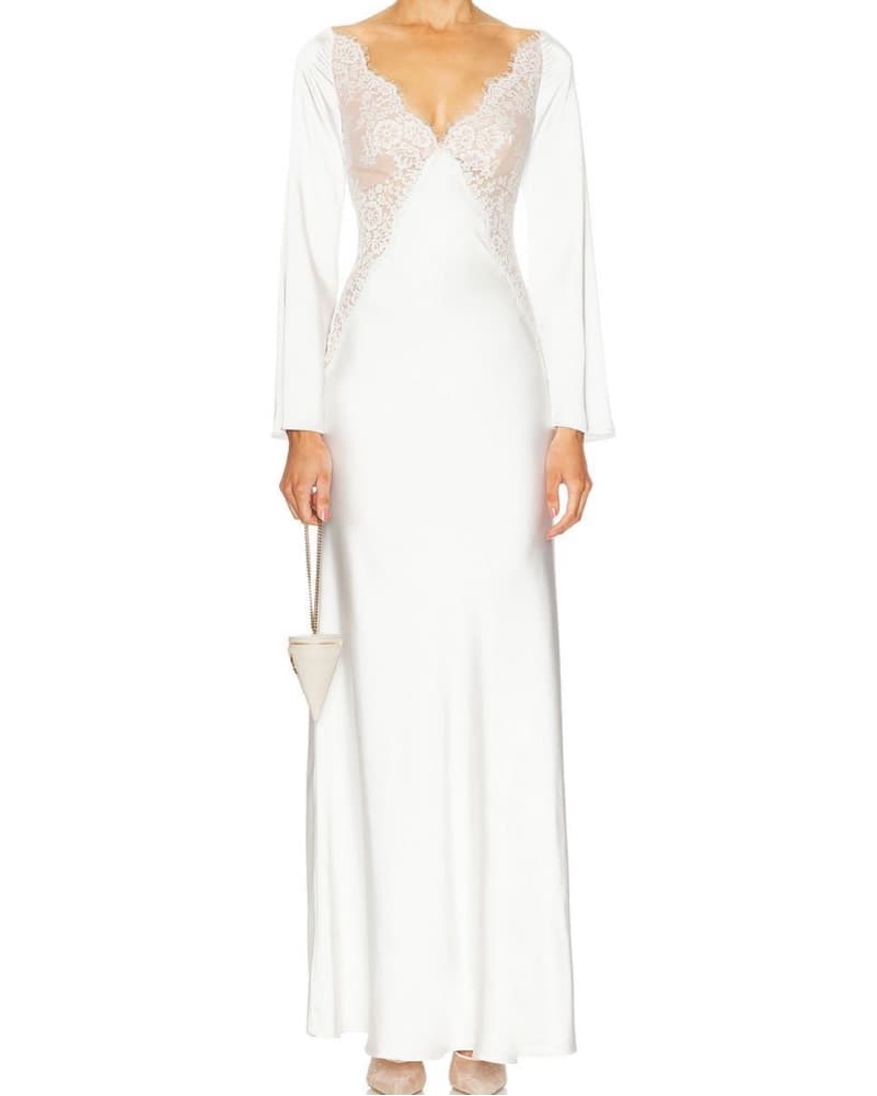 Self Portrait Lace Satin Long Bridal  - Image 1